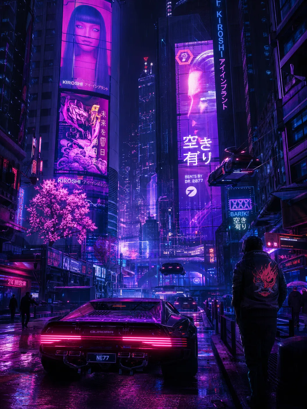 赛博朋克紫色彩专题封面